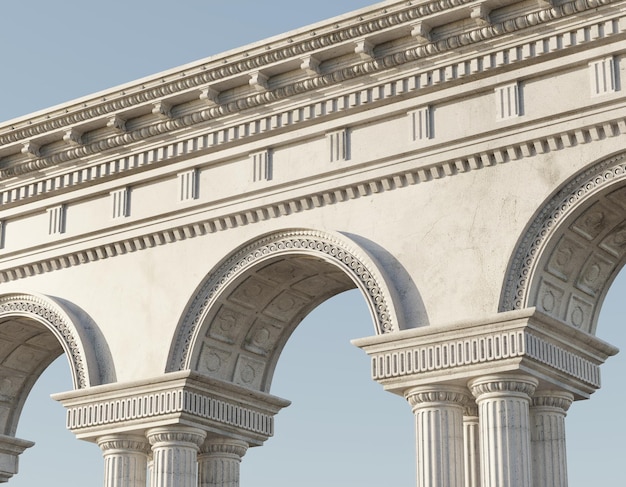 realistyczne renderowanie architektury tła klasycznej bramy