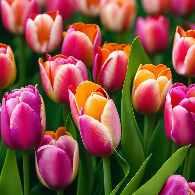Realistyczne szczegółowe kolorowe pąki tulipanów ustawione do tworzenia treści lub dekoracji kwiat tulipanów