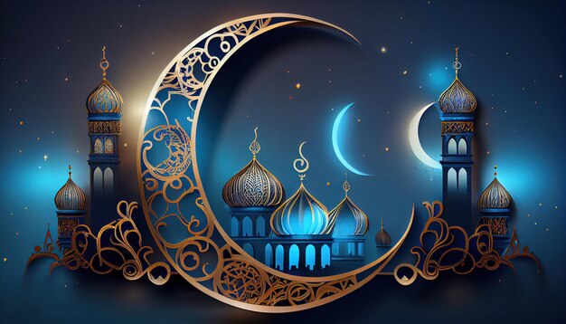 Realistyczne tło eid alfitr ramadan mubarak