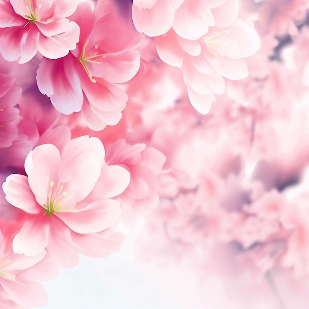 Realistyczne tło kwiat wiśni i piękne różowe kwiaty sakura