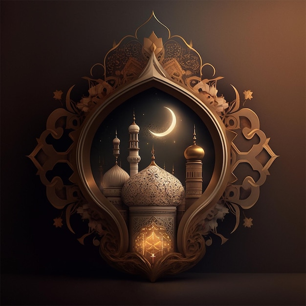 Realistyczne tło ramadan kareem eid mubarak Wykonane z generatywnej ai