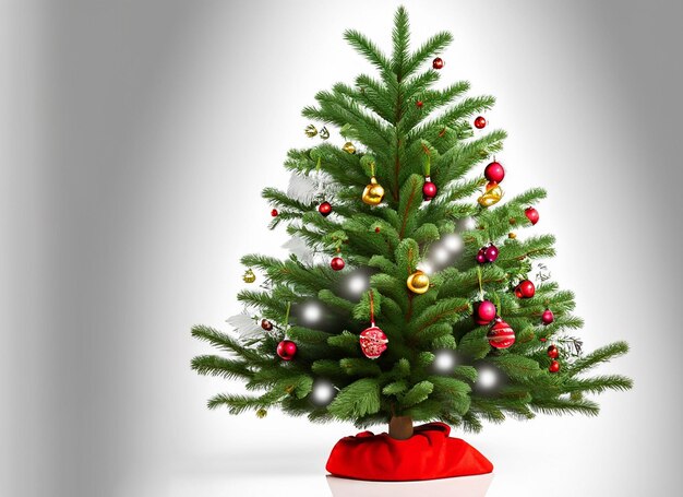 realistyczne tło świąteczne z kulami ziemskimi i drzewem