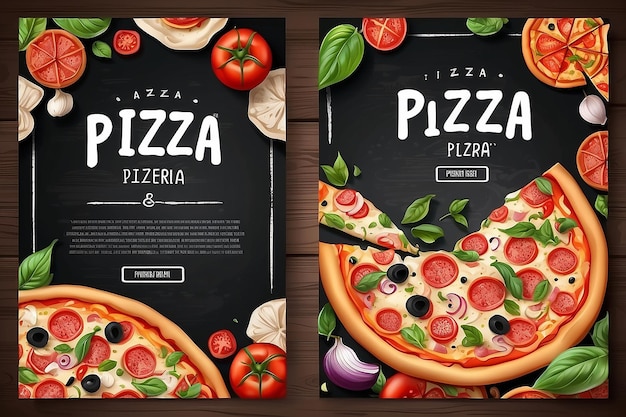 Realistyczne tło wektorowe ulotki Pizza Pizzeria