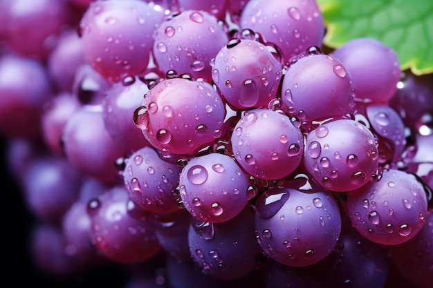 Realistyczne winogrona Urzekający obraz świeżo zebranych winogron Generacyjna sztuczna inteligencja
