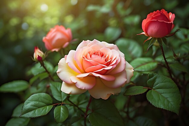 Realistyczne zdjęcia kwiatów róż