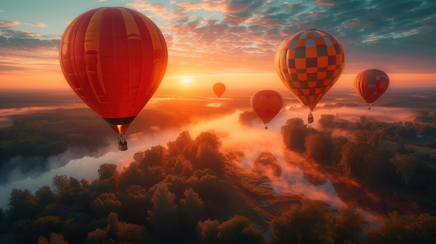 Realistyczne zdjęcie w stylu Steampunk Hot Air Balloon