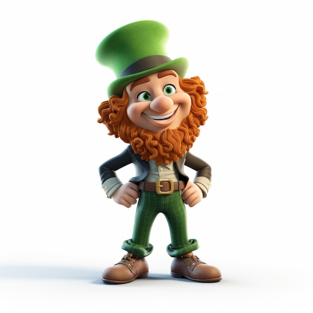 Realistyczny 3d Leprechaun Immersive Uhd Image Of Contestwinning Cartoon Character