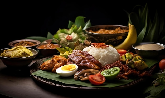 Zdjęcie realistyczny indonezyjski projekt tła jedzenia