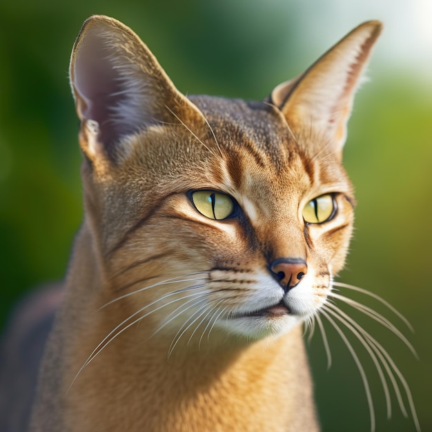 Realistyczny kot chausie na porywającym naturalnym tle zewnętrznym