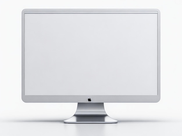 Realistyczny monitor komputerowy srebrna ramka na białym tle ilustracji wektorowych