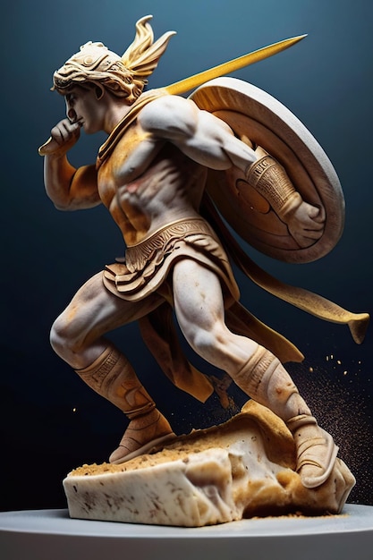 Realistyczny obraz rzymskiego wojownika wygenerowany przez AI.
