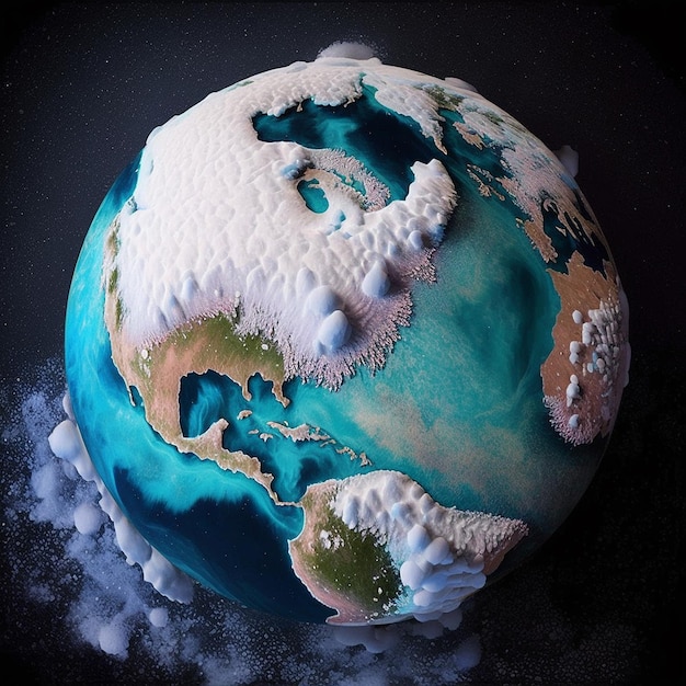 Realistyczny obraz z kosmicznego obrazu kuli ziemskiej Ai wygenerował sztukę