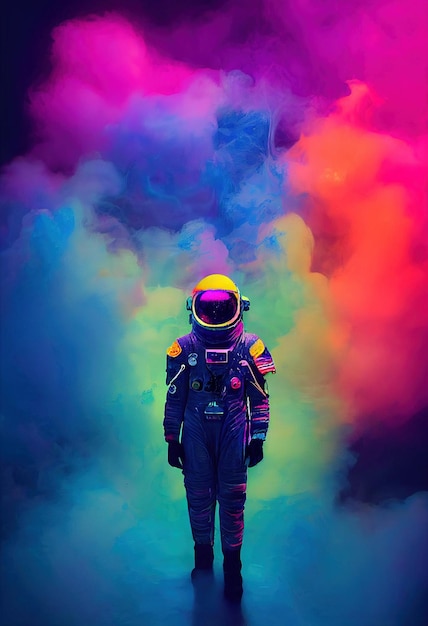Realistyczny portret astronauty w skafandrze kosmicznym Futurystyczny astronauta hightech