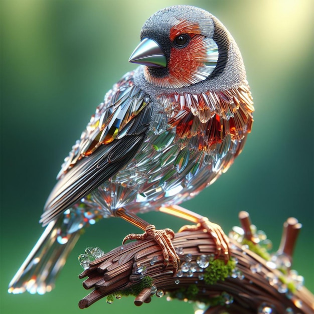 Zdjęcie realistyczny ptak cristal finch