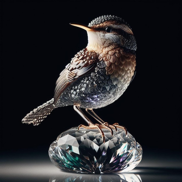 realistyczny ptak Cristal Wren