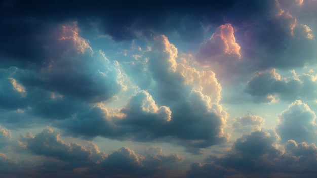 Realistyczny styl kolorowe chmury tło