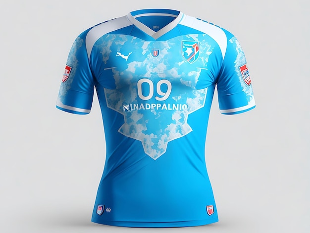 Realistyczny szablon koszulki piłkarskiej stuttgart 2023 dla wygenerowanego ai footbool