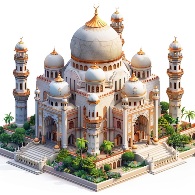 realistyczny wielki meczet 3d render