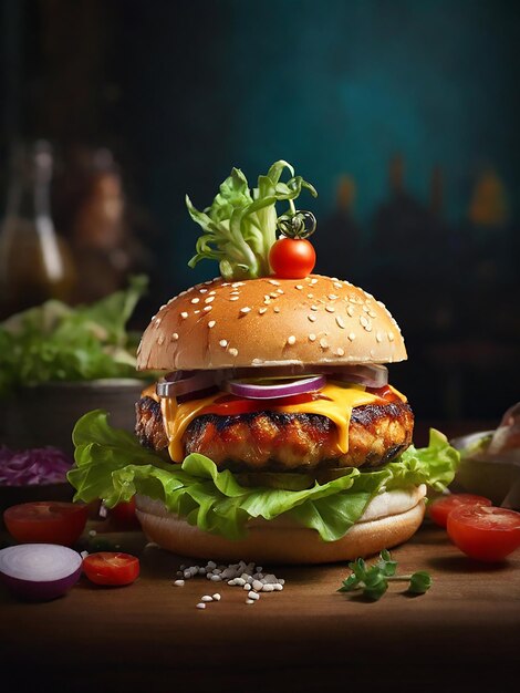 Realistyczny wizerunek hamburgera