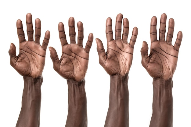 Ręce afroamerykańskiego mężczyzny liczące od jednego do pięciu