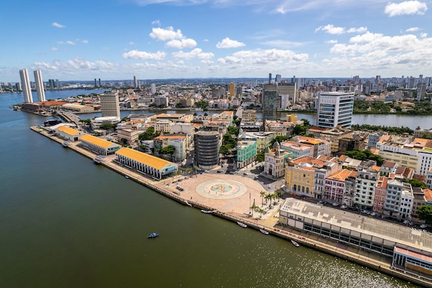 Recife Pernambuco Brazylia Około kwietnia 2022 r. Widok z lotu ptaka na park „Marco Zeroquot” w Recife