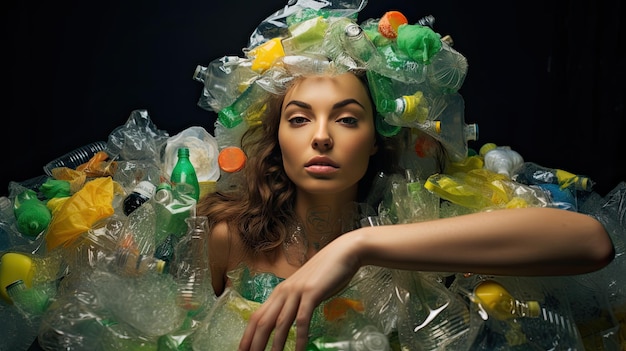 Zdjęcie recykling produktów wielokrotnego użytku promujący zrównoważony rozwój i świadomość ekologiczną