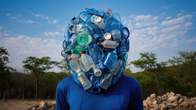 Zdjęcie recykling produktów wielokrotnego użytku promujący zrównoważony rozwój i świadomość środowiskową