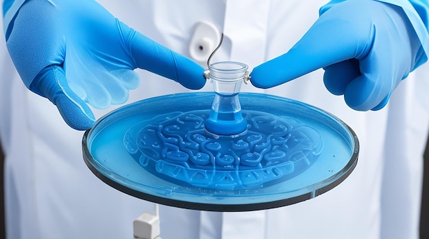 Ręczna miska Petri z rozwijającą się próbką pleśni