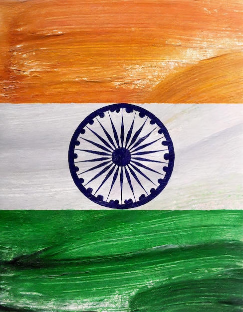 Ręcznie malowana akrylowa flaga Indii Dzień Niepodległości Dzień Republiki Indii