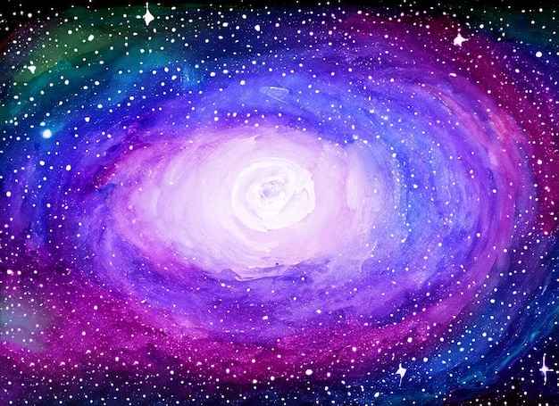 ręcznie malowana galaktyka i gwiazdy