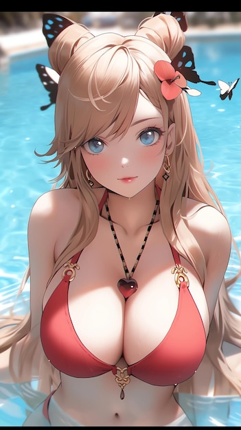 ręcznie malowane anime lato fajny strój kąpielowy dziewczyna ilustracja bikini strój kąpielowy projekt stroje kąpielowe str