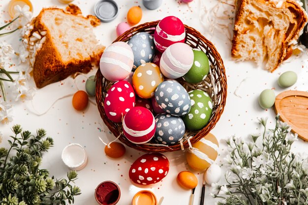 Ręcznie malowane pastelowe kolorowe tło pisanki