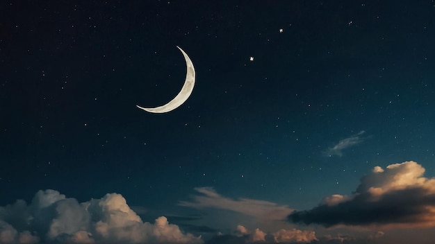 Ręcznie narysowany bezszwy wzór z chmurami, księżycem, gwiazdami, wektorem, gwiezdnym, księżycowym, nocnym tłem