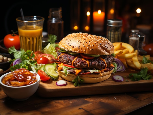 Ręcznie robione hamburger fastfood pyszne zdjęcie