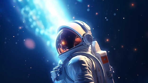 ręcznie rysowane ilustracja kreskówka astronauta