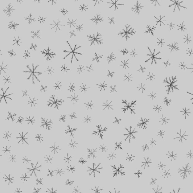 Zdjęcie ręcznie rysowane płatki śniegu boże narodzenie bezszwowe wzór. subtelne latające płatki śniegu na tle płatki śniegu kredą. rzeczywista nakładka na śnieg ręcznie rysowane kredą. urocza dekoracja świąteczna.