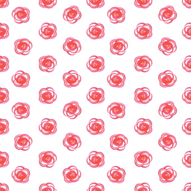 Ręcznie rysowany akwarel abstrakcyjny czerwony kwiat maku bezszwowy wzór izolowany na białym tle Może być używany do tkanin włókienniczych i innych produktów drukowanych