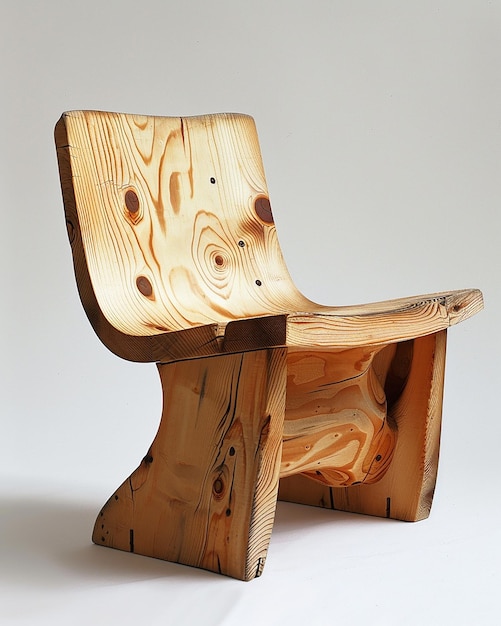 ręcznie wykonane drewniane krzesło z masywnego dębu izolowane na białym tle
