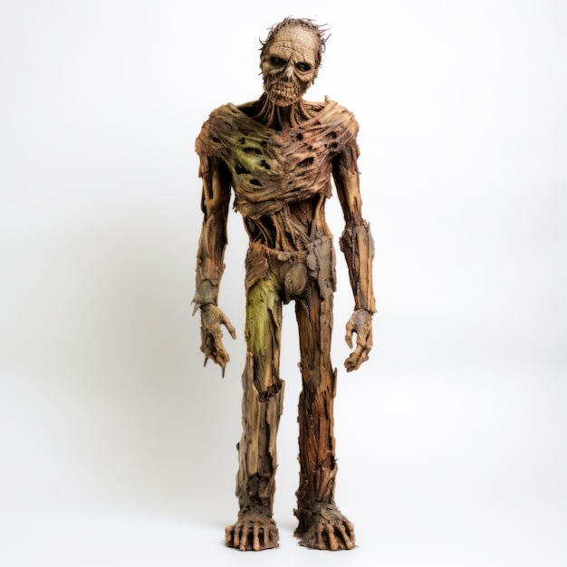 Ręcznie wykonany drewniany posąg Zombie z szczegółowym projektem postaci