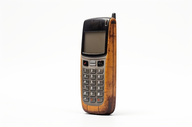 Zdjęcie ręcznie wykonany drewniany telefon komórkowy na białym lub przezroczystym tle png