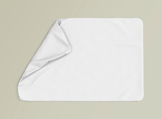 Ręcznik Blanc na zielonym tle Ręcznik widok z góry na białym tle renderowania 3 d