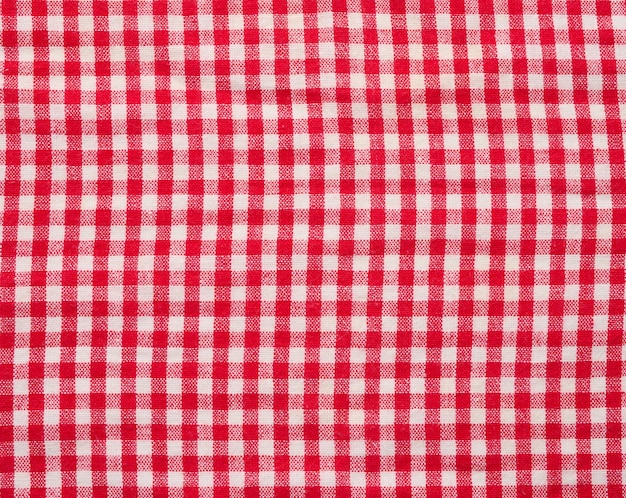 Ręcznik kuchenny bawełniany czerwono-biały z bliska