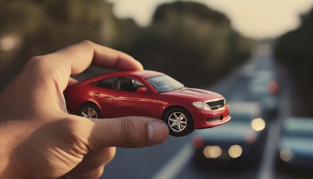 Ręczny model miniaturowego samochodu Koncepcja ochrony przed zakupem samochodu