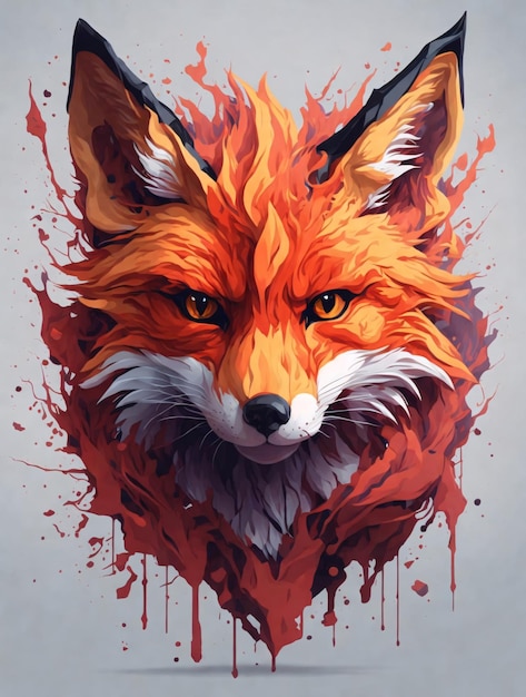 Red Fox piękna ilustracja do projektowania Tshirt