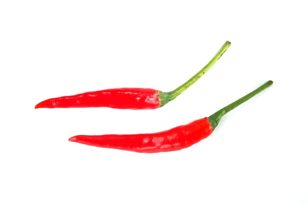 Red Hot Chili Na Białym Tle Dwa świeże Chili