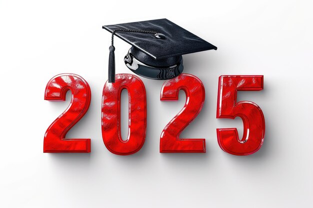 Zdjęcie red letter year 2025 graduation concept