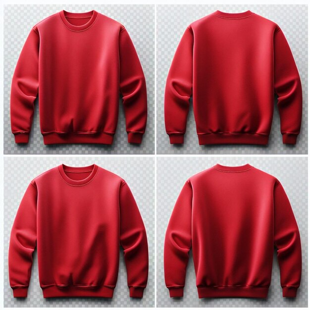 Red Urban Vibes Long Sleeve Sweatshirt Wektorowy szablon dla modnych modnych makiet ai image