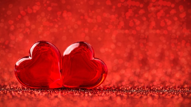 Red Valentine serca t?a z miejsca kopiowania Valentines czerwona kartka z pozdrowieniami