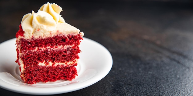 Red Velvet Ciasto Kremowe Herbatniki Słodki Deser Uczta Posiłek Przekąska Na Stole