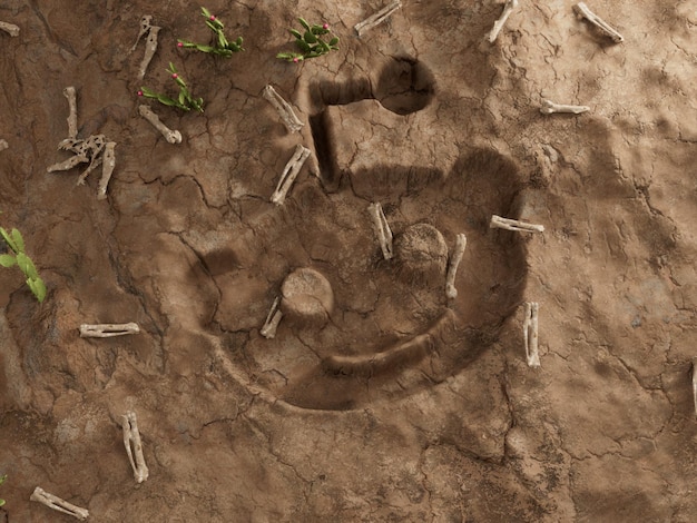 Reddit Social MediaGround Hole Dry Fossil Dead Excavation 3D Illustration